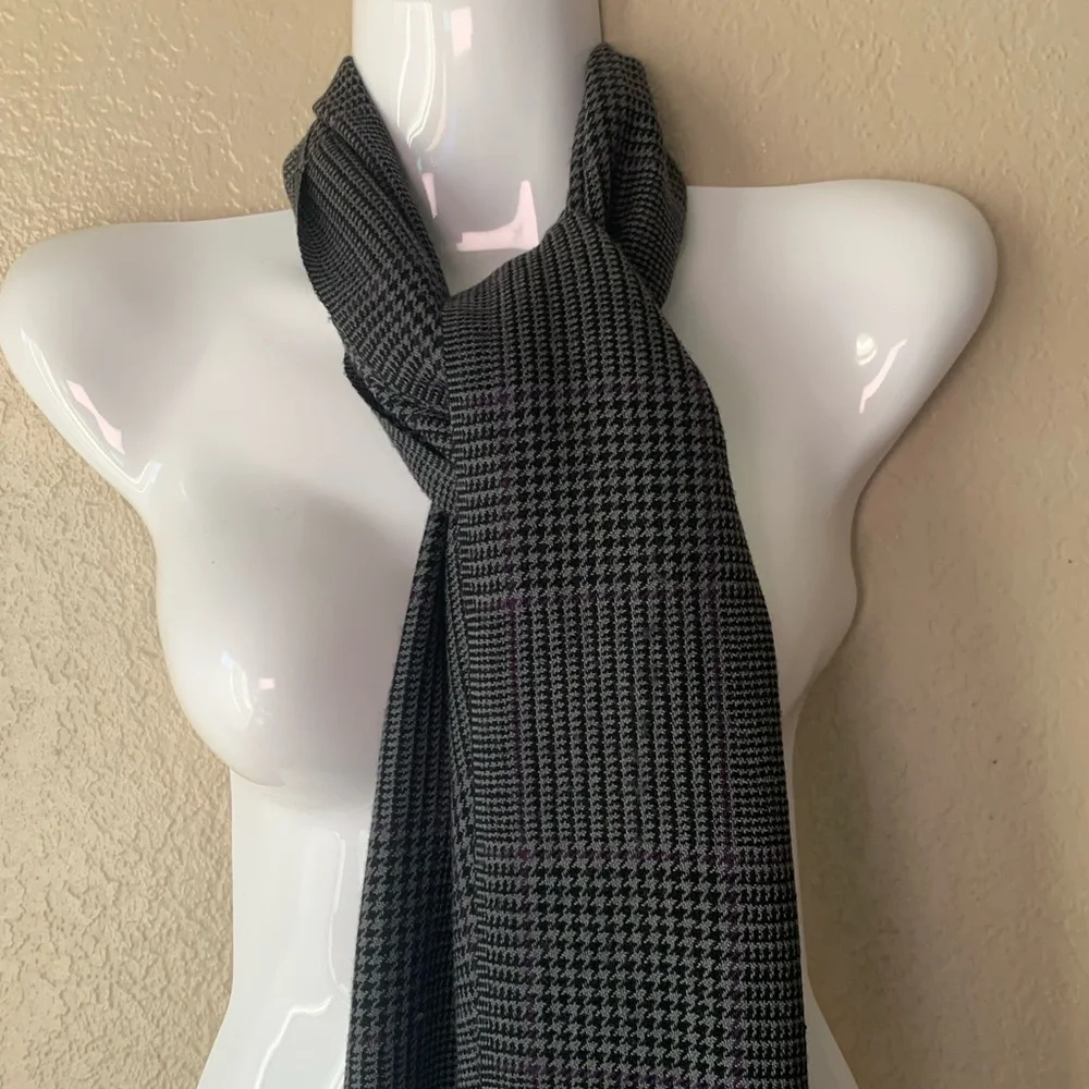 Polo Ralph Lauren Wool Houndstooth Old Money Preppy Scarf